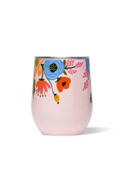  12oz Stemless-gloss Blush Lively Floral