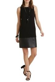  Black Leather Shift Dress