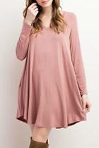  V Neck Pocket Dress