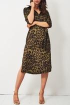  Khaki Leopard Dress