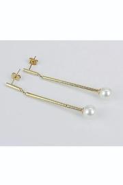  12 Mm Pearl And Diamond Dangle Drop Earrings 14k Yellow Gold June Birthday Wedding