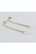  12 Mm Pearl And Diamond Dangle Drop Earrings 14k Yellow Gold June Birthday Wedding