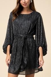  Metallic Waist-tie Dress