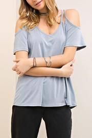  Open Shoulder Plunging Neck Tee