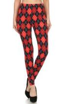  Red Plaid Leggings