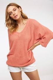  Waffled Bat-wing Top