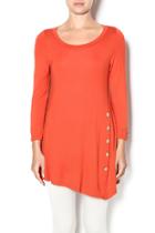  Rust Button Front Tunic