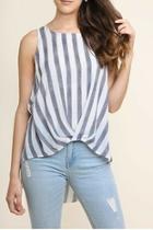  Striped Gathered Tank