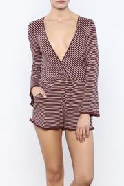 Maroon Striped Romper