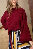  Burgundy Chenille Sweater