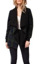  Plaid Sherpa Cardigan-coat