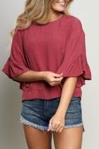  Ruffle-sleeve Blouse