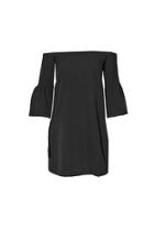  Off The Shoulder Black Dress