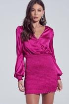  Smocked Satin Dress