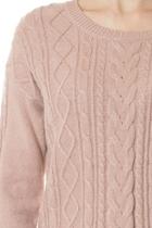  Pink Cable-knit Sweater