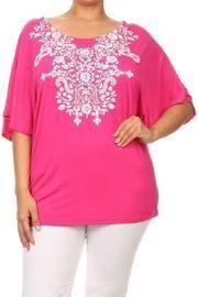  Floral Embossed Top