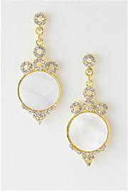  Round-shell Crystal Earrings