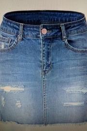  Distressed Jean Skirt