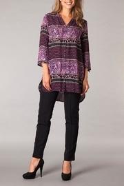  Patterned Purple Tunic Top
