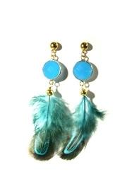 Blue Feather Earrings