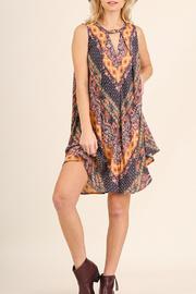  Pleated Multi-print Dress