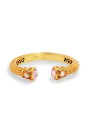  Byzantine Demi Hinge Cuff Gold Iridescent Rose Endcaps