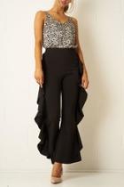  Black Side-frill Trousers