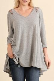 Grey Cutout Tunic Top