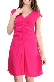  Shirred-front Pink Dress