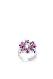  Garnet Amethyst Flower Ring
