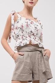  Smocked-waist Tie-shoulder Tank