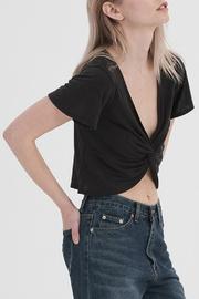  Twist Front Flutter Sleeve Top