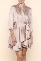  Satin Wrap Dress
