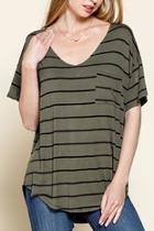  Olive Striped Tee
