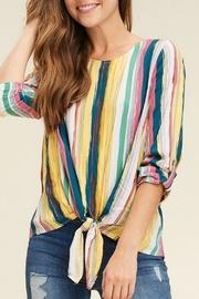  Mixed-rainbow Striped Top