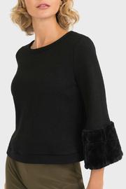 Faux Fur Cuff Sleeve Sweater
