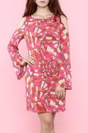  Abstract Cold-shoulder Dress