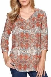  Printed Tassel Blouse