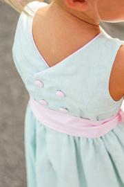  Misty Blue Linen Empire Dress