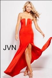  Strapless Red Gown