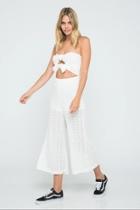  Off-shoulder Eyelet Jumpsuit