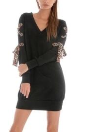  Floral-tie Sweater Dress