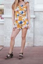  Khloe Mustard-floral Romper