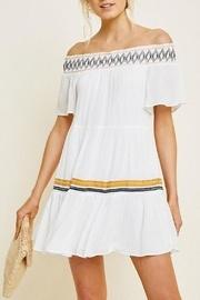  Off-shoulder Tiered Swing-dress