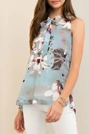  Floral Tie V Neck
