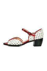  Carlota White Black Red Sandals