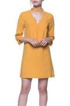  Mustard Choker Dress