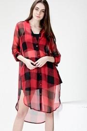  Sheer Plaid Tunic