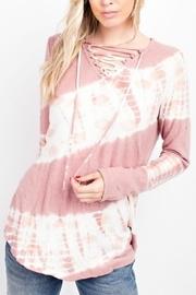  Tie-dye Lace-up Top