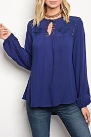  Navy Detail Blouse